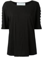 Iro Pierced Trim Top, Women's, Size: Large, Black, Cotton/polyester/rayon