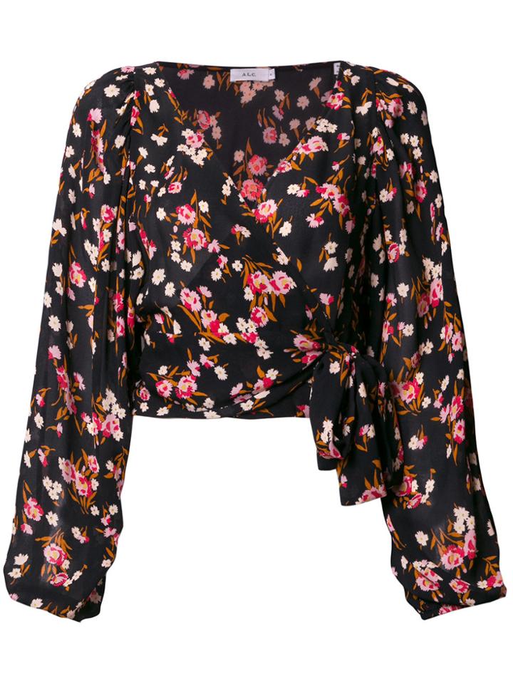 A.l.c. Floral Wrap Blouse - Black