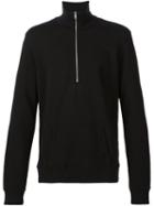 Maison Margiela Half Zip Pullover Sweatshirt, Men's, Size: 50, Black, Cotton/spandex/elastane