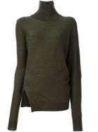 A.f.vandevorst 'tuxedo' Knitted Blouse, Women's, Size: 38, Green, Virgin Wool