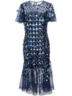 Prabal Gurung Embroidered Pailette Dress - Blue