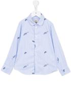 Armani Junior Urban Jungle Striped Shirt, Boy's, Size: 8 Yrs, Blue