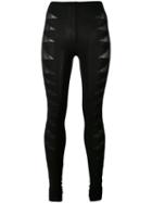 Rick Owens Lilies - Mesh Insert Leggings - Women - Polyamide/spandex/elastane/viscose - 44, Black, Polyamide/spandex/elastane/viscose