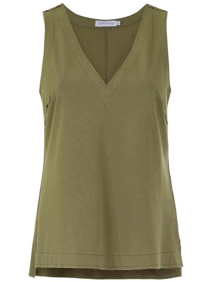 Mara Mac V-neck Top - Green
