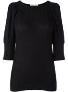 Stefano Mortari Cold Shoulder Blouse, Women's, Size: 42, Black, Cotton/polyamide/elastodiene