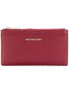 Michael Michael Kors Calf Leather Wallet - Red