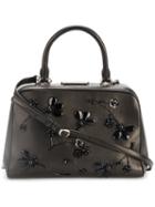 Simone Rocha - Leather Tote With Beaded Floral Embellishment - Women - Leather - One Size, Black, Leather