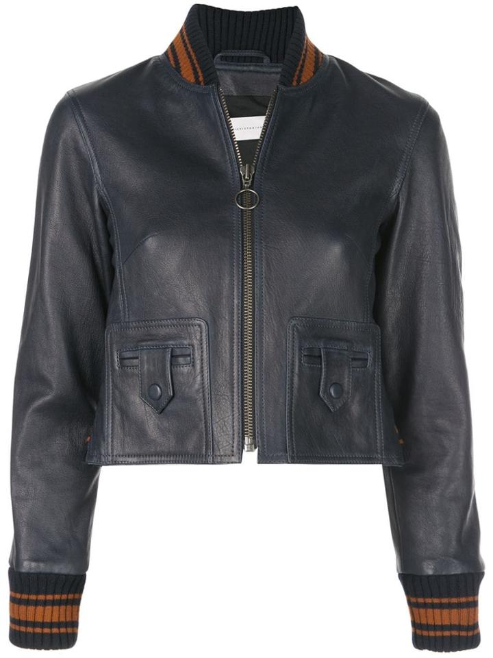 Victoria Victoria Beckham Striped Trim Jacket - Blue