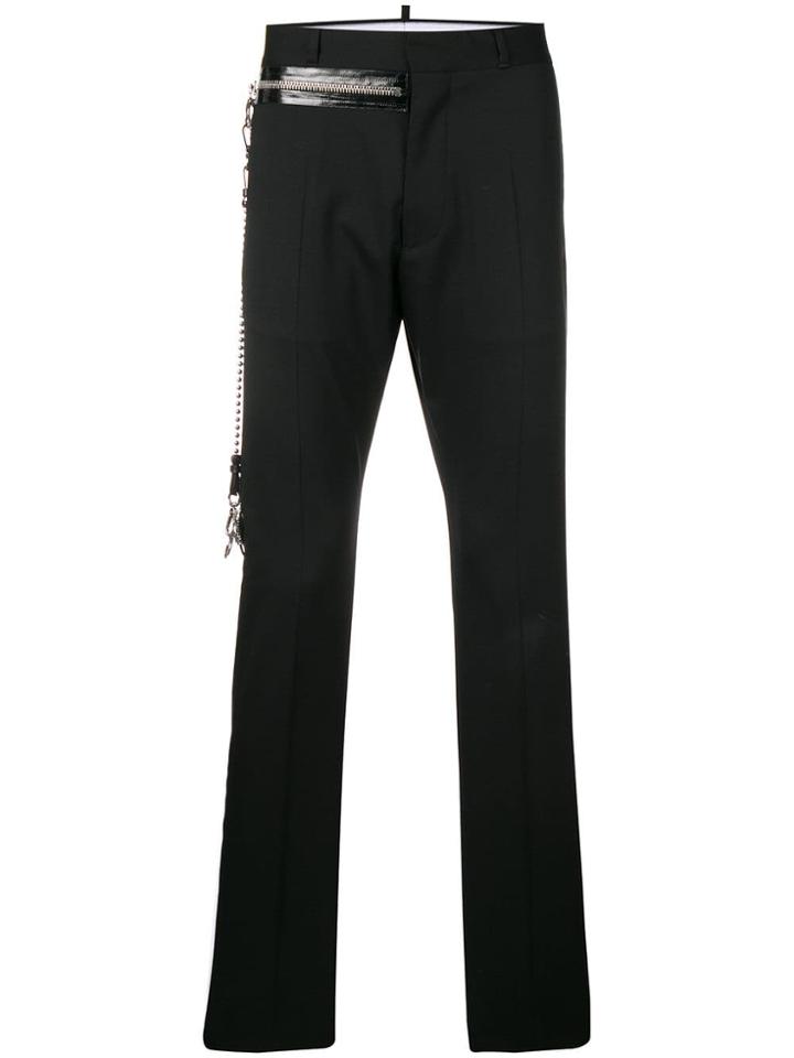 Dsquared2 Zip Tailored Trousers - Black