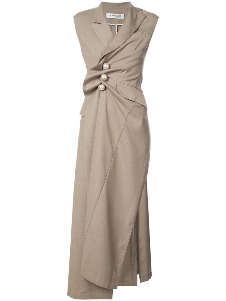 Kimhekim Long Pearl Vest - Nude & Neutrals