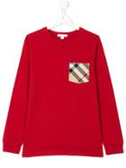 Burberry Kids Check Pocket Sweatshirt - Red