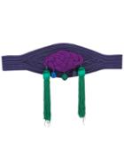 Yves Saint Laurent Vintage Woven Tassel Belt, Women's, Size: 38, Blue