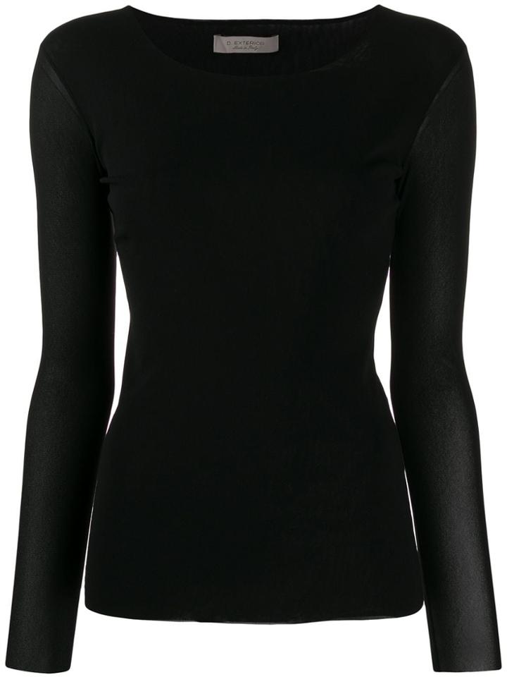 D.exterior Fine Knitted Top - Black