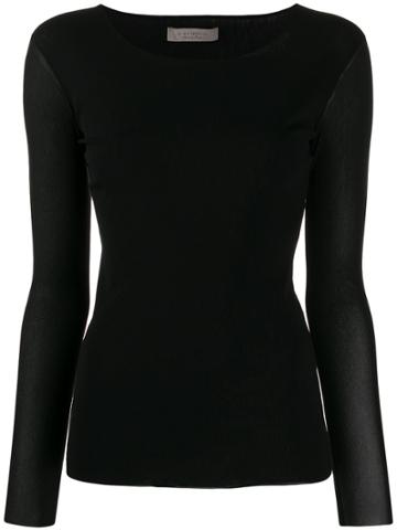 D.exterior Fine Knitted Top - Black