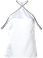 Rosetta Getty Cold Shoulder Embellished Top