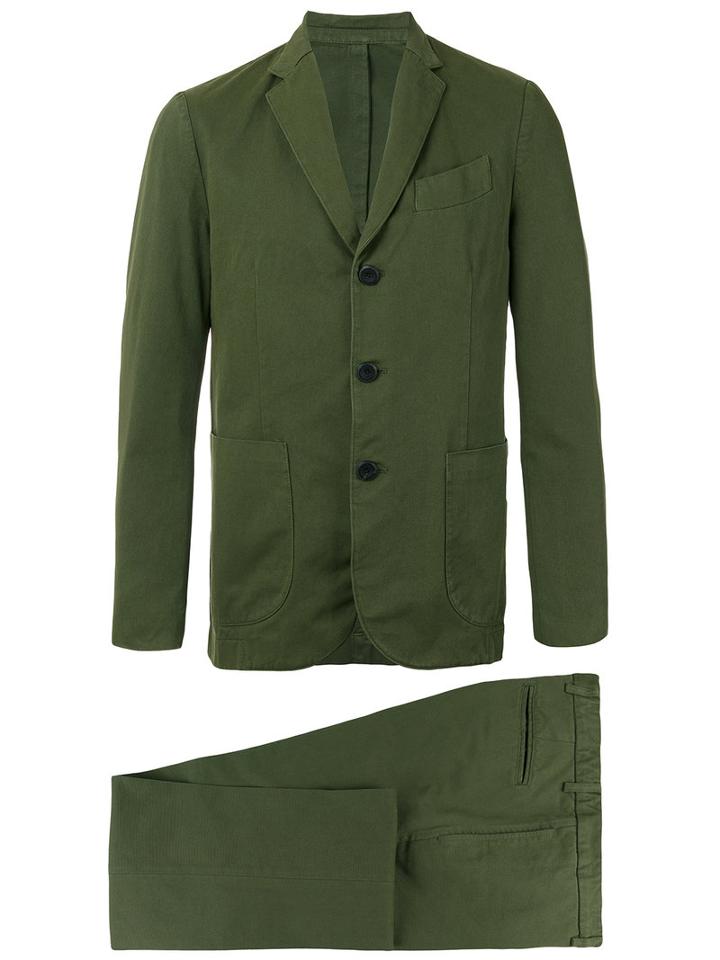 Doppiaa - Patch Pockets Two-piece Suit - Men - Cotton - 50, Green, Cotton