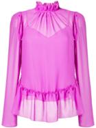 See By Chloé Ruffled Sheer Blouse - Purple
