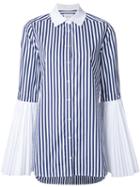 Monographie - Striped Shirt - Women - Cotton/polyester - 36, Blue, Cotton/polyester