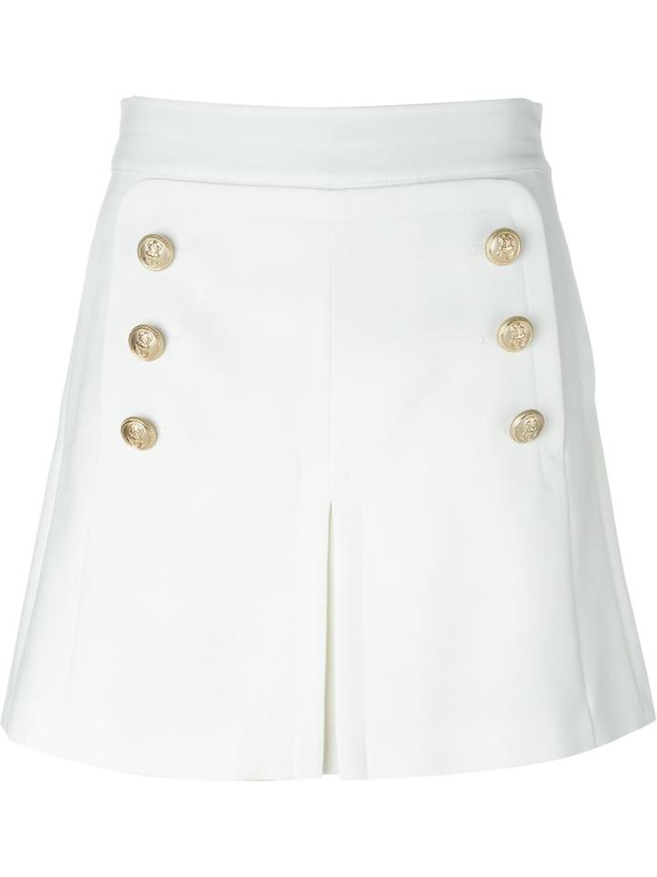 No21 Inverted Front Pleat Skirt, Women's, Size: 40, Polyester/cupro