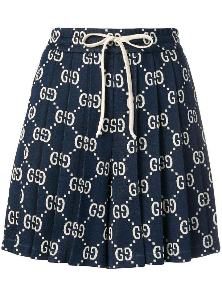 Gucci Logo Printed Shorts - Blue
