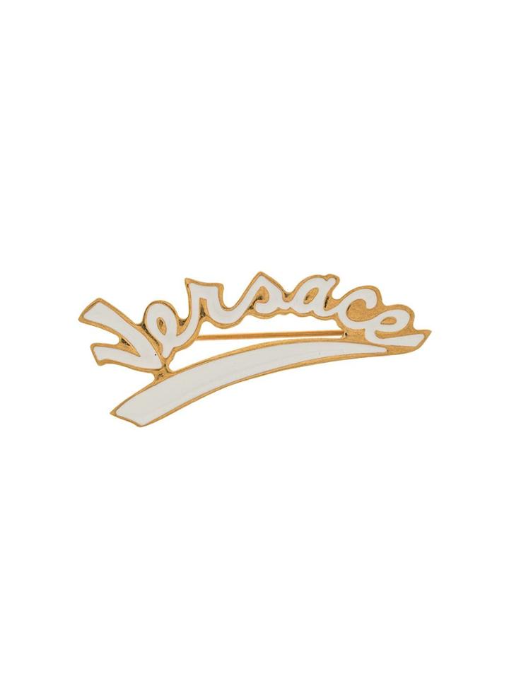 Versace Team Logo Pin - White