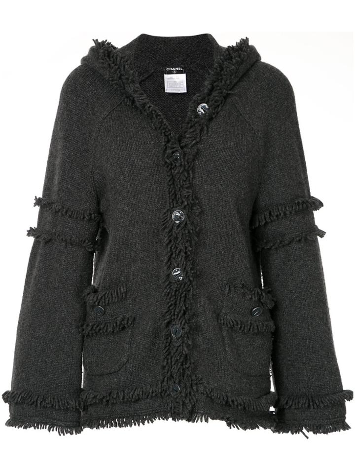 Chanel Vintage Cashmere Hooded Jacket - Grey