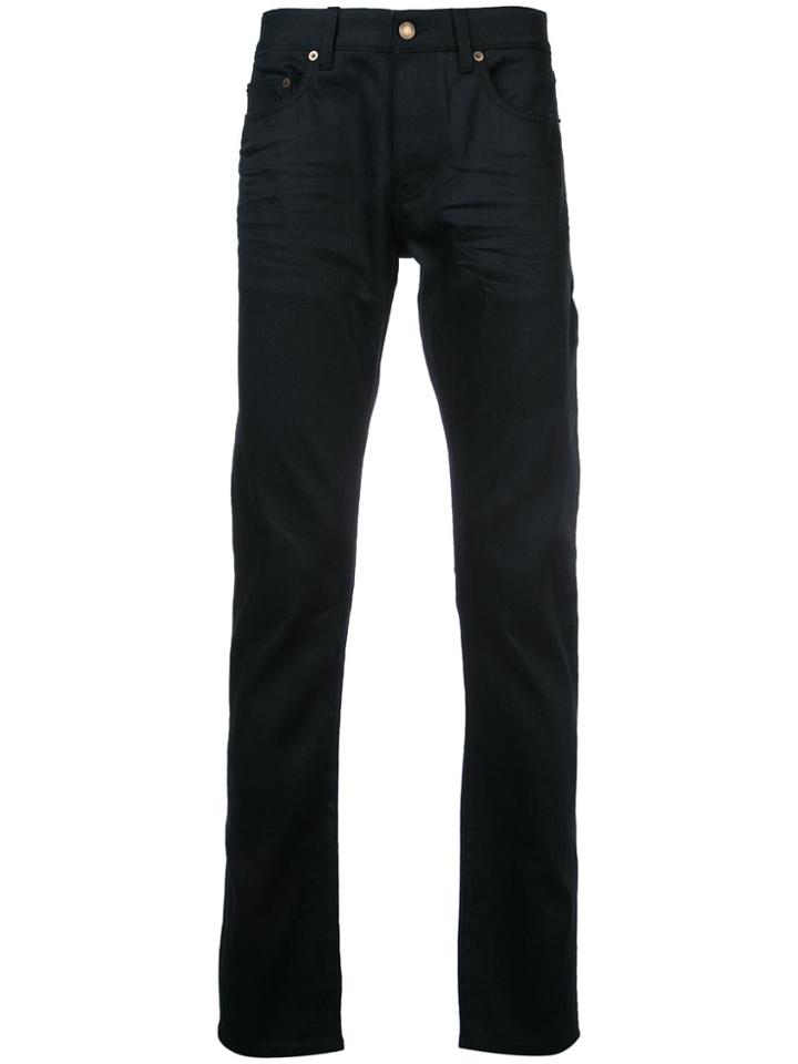 Saint Laurent High Rise Straight Jeans - Black