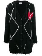 Red Valentino Knitted Heart Cardigan - Black