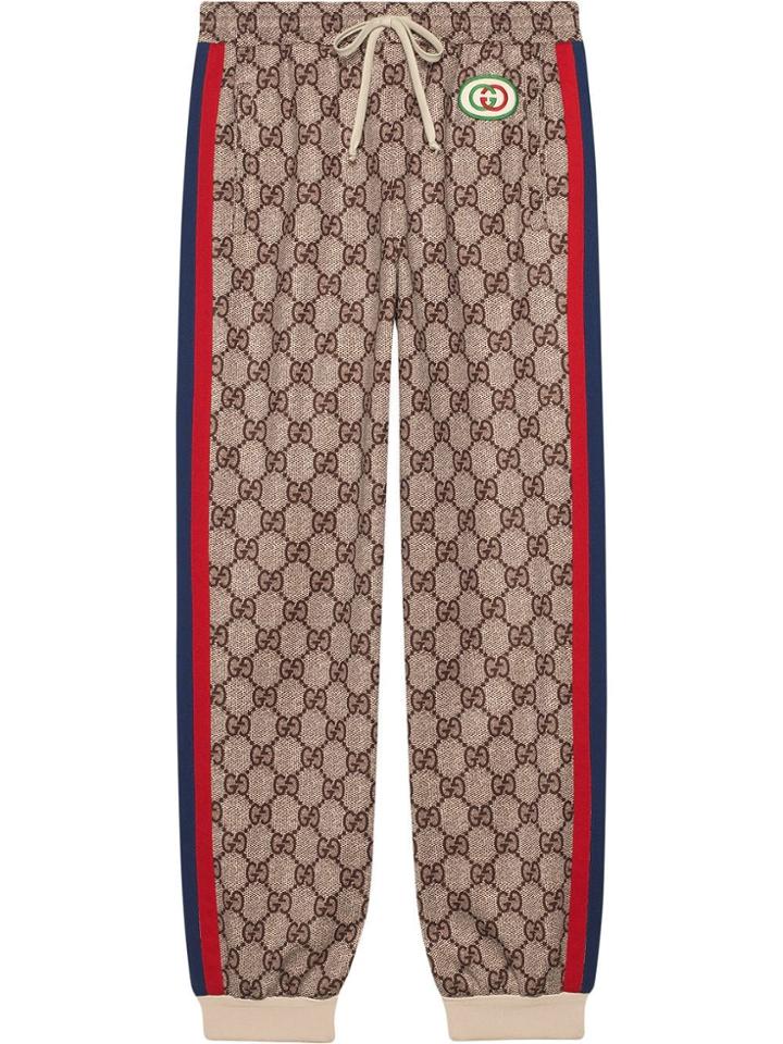 Gucci Gg Supreme Print Jogging Pants - Neutrals