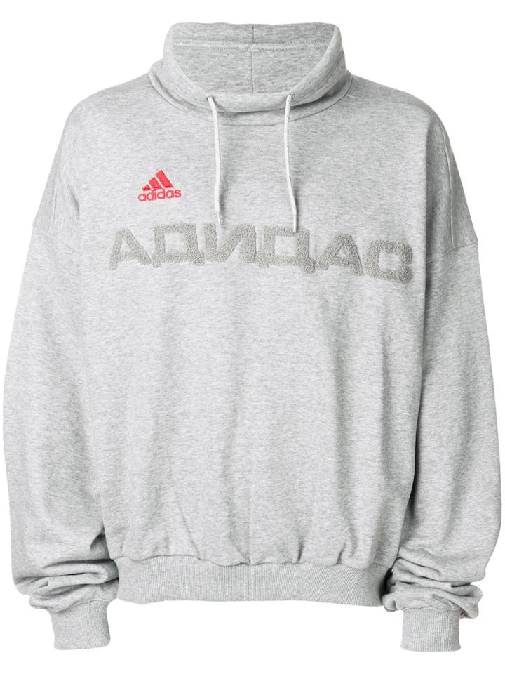 Gosha Rubchinskiy Oversized Slogan Hoodie - Grey