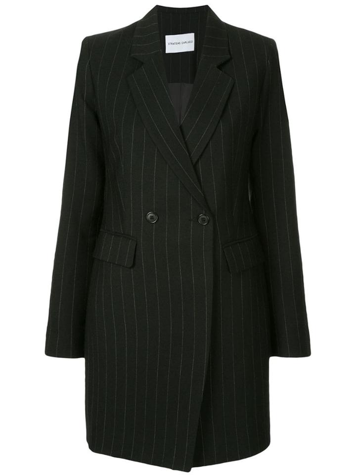 Strateas Carlucci Striped Plated Blazer Dress - Black