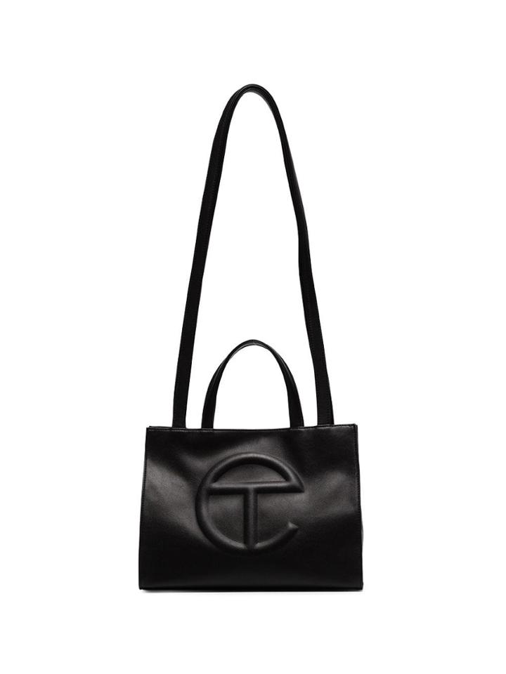 Telfar Black Medium Logo Shopping Bag