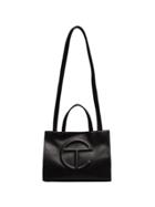 Telfar Black Medium Logo Shopping Bag
