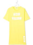 Msgm Kids Teen Logo Print T-shirt Dress - Yellow