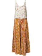 Black Coral Floral Print Jumpsuit - Multicolour