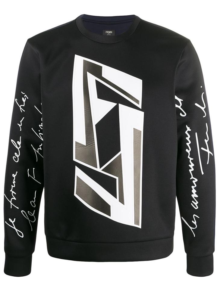 Fendi Graphic Design Sweatshirt - Black