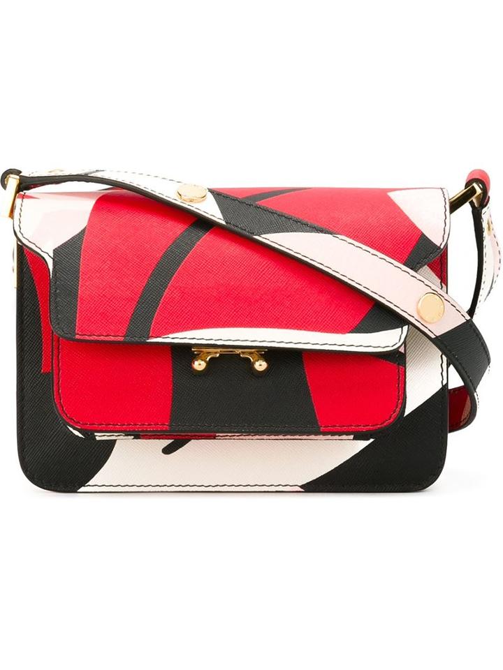Marni Metal (grey) Trunk Floral Shoulder Bag, Women's, Leather