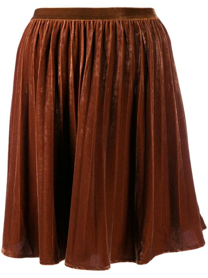 Mes Demoiselles High-waist Flared Mini Skirt - Brown