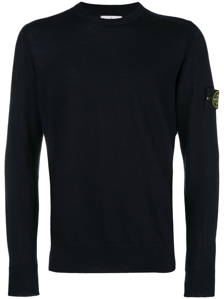 Stone Island Crew Neck Knitted Jumper - Blue