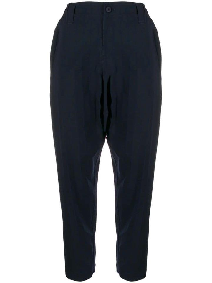 Issey Miyake Geometric Printed Tapered Trousers - Blue