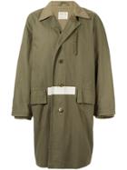 Helmut Lang Pre-owned 1998 Striped Detail Loose Coat - Green