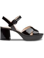 Prada Crossover Strap Sandals - Black