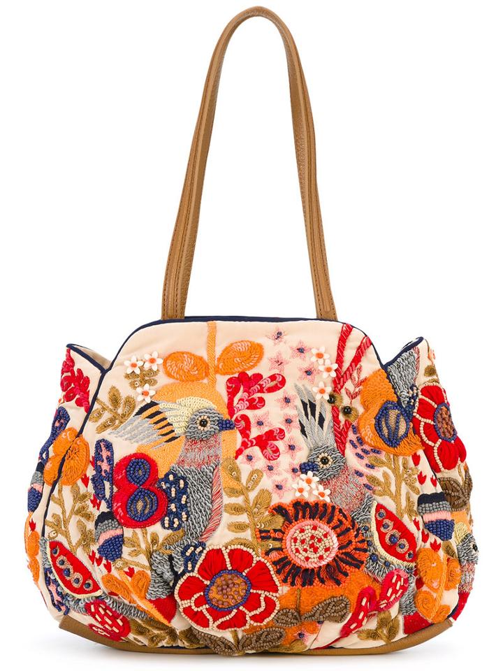 Jamin Puech - Embroidered Tote - Women - Leather/viscose - One Size, Leather/viscose