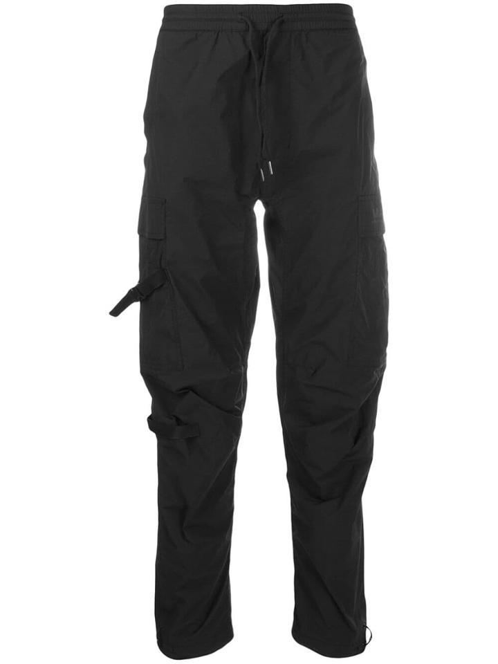 Maharishi Drawstring Straight-leg Trousers - Black