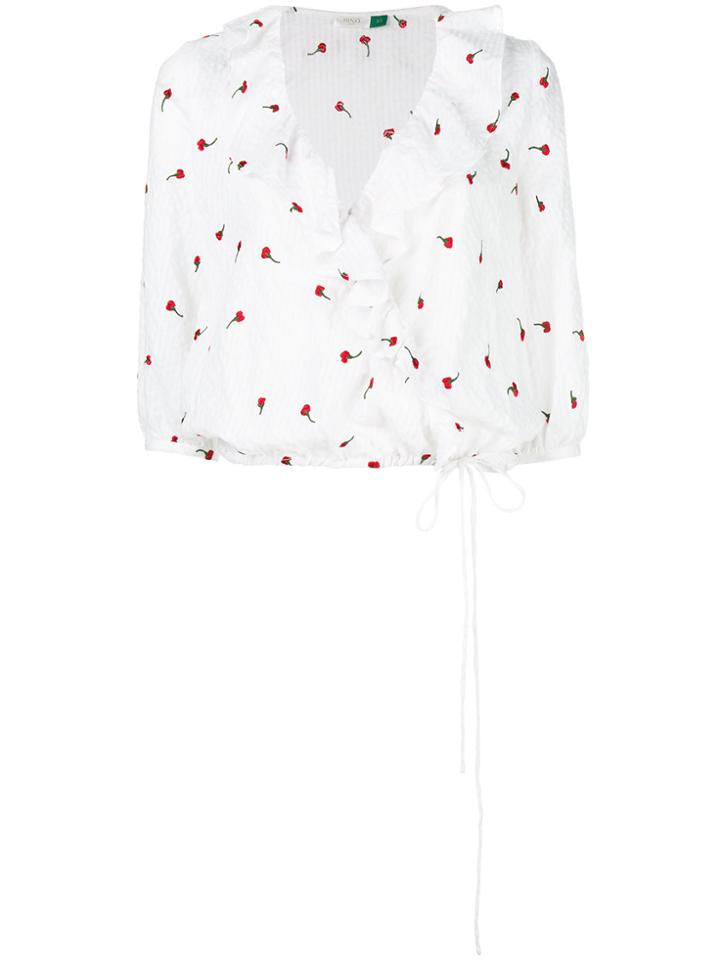 Rixo London Sofia Poppy Embroidered Blouse - White