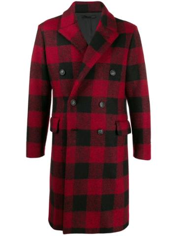 Fortela Checked Coat - Red
