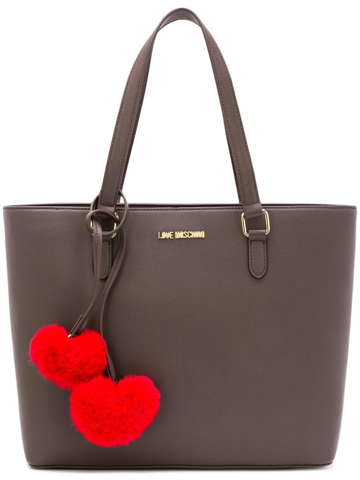 Love Moschino Hearts Embellished Tote Bag - Brown