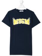 Msgm Kids Logo Patch T-shirt - Blue