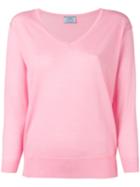 Prada V-neck Jumper, Women's, Size: 40, Pink/purple, Wool