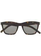Saint Laurent Eyewear Tortoiseshell-effect Square Sunglasses - Brown